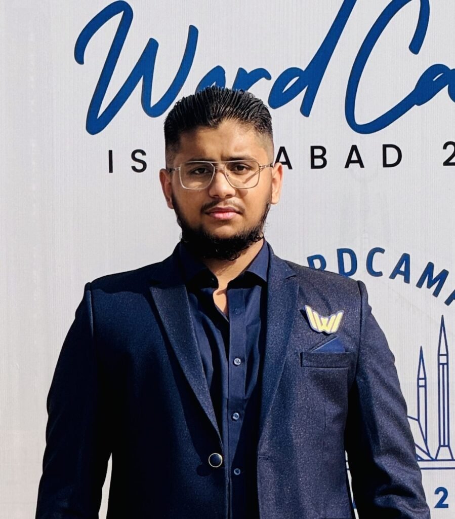 Ibrahim Tariq at the WordCamp Islamabad 2025 media wall